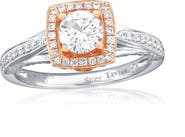 SOUZANA by Suzy Levian 18K White & Rose Gold 0.59ct GIA-Certified Diamond & 0.49cttw Diamond Ring