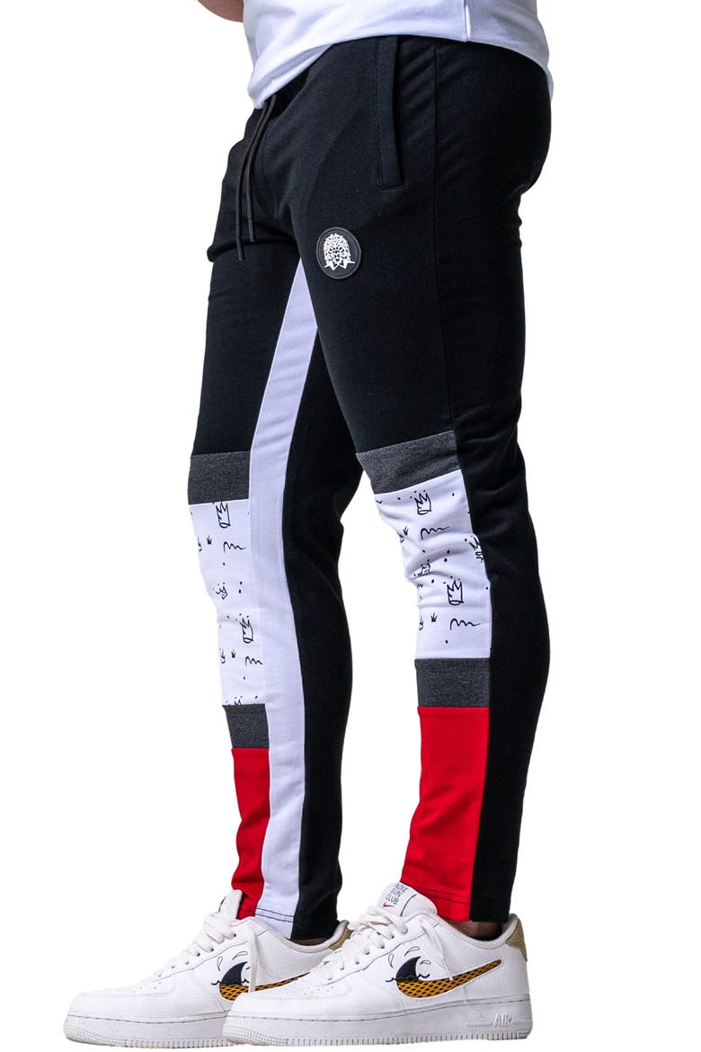 Crown Colorblock Joggers, Alternate, color, BLACK