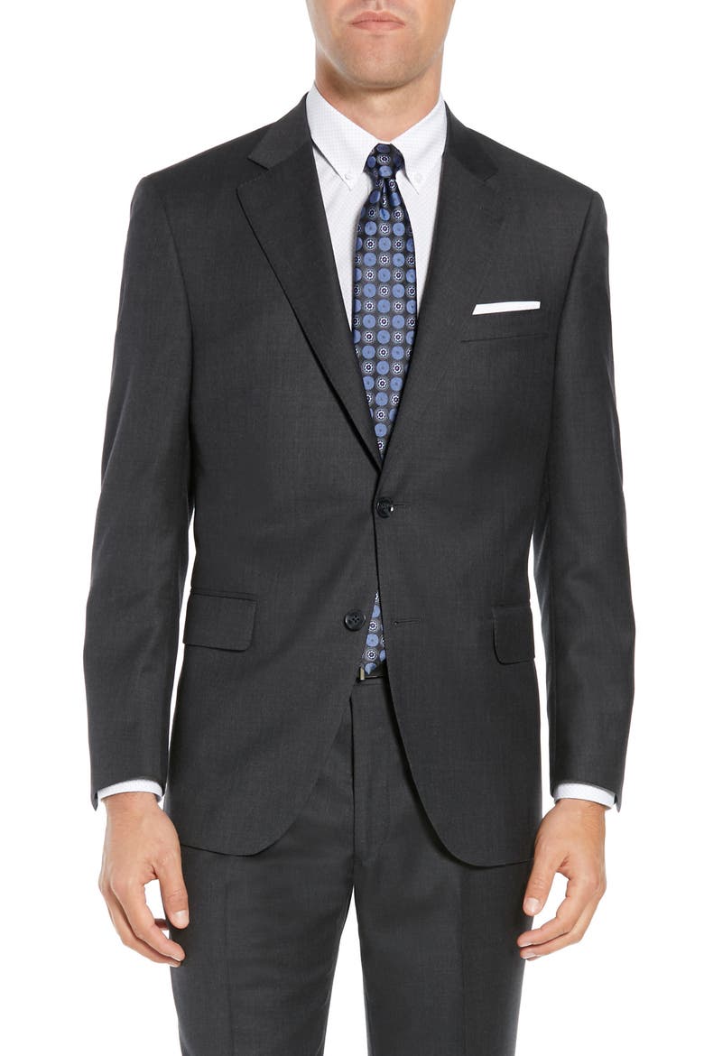 Charcoal Grey Wool Suit, Alternate, color, CHARCOAL