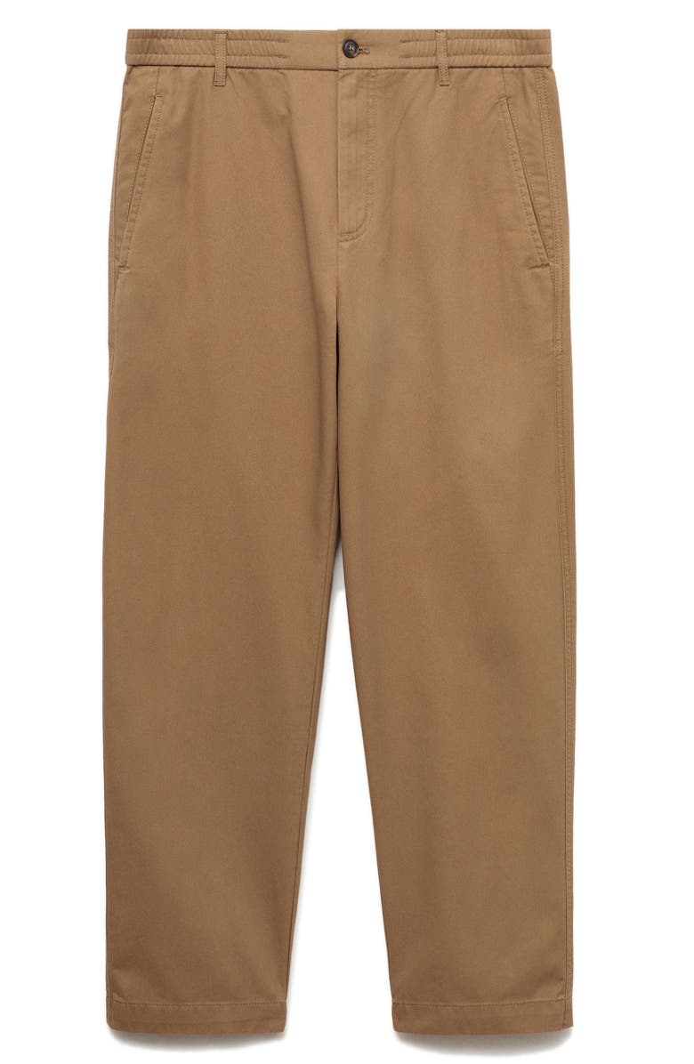 MANGO Regular Fit Cotton Trousers, Alternate, color, Medium Brown