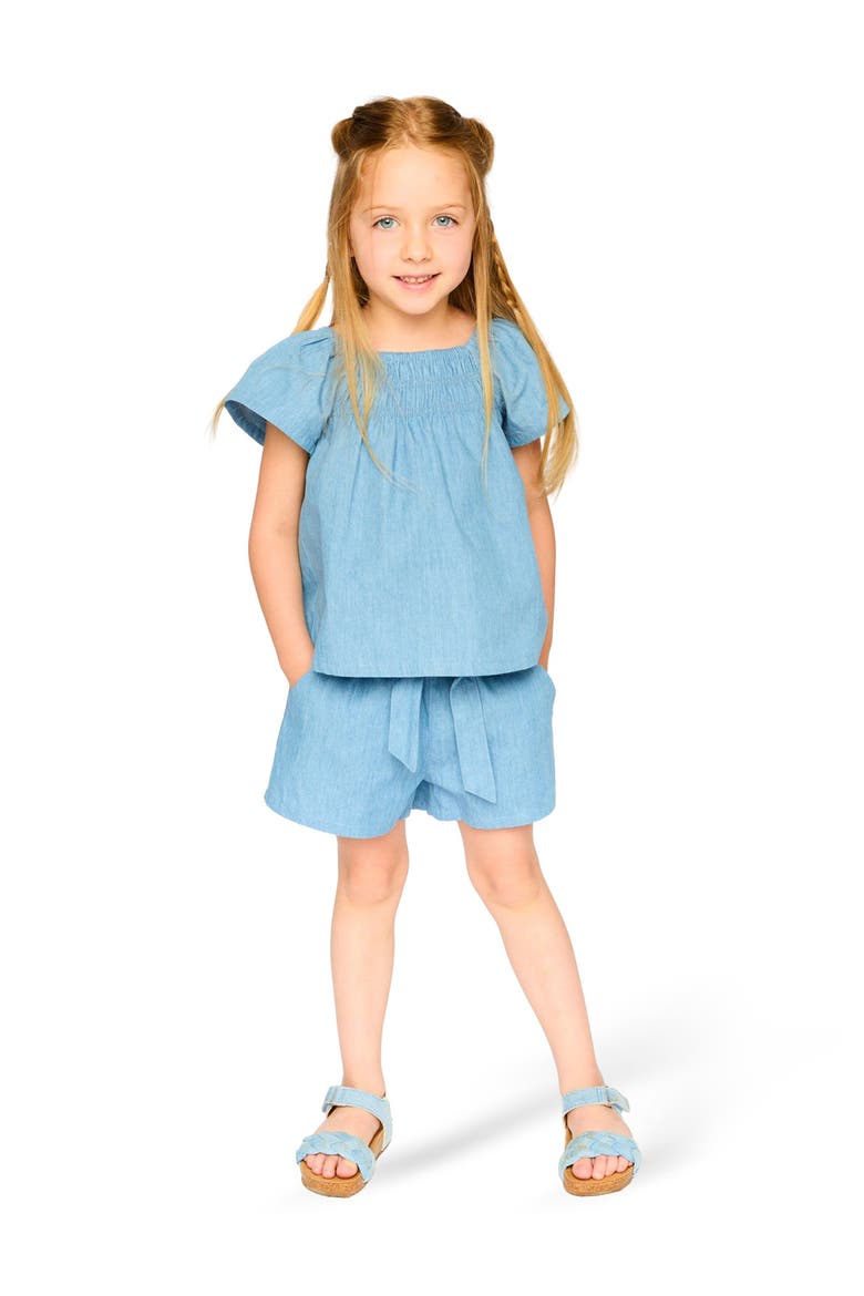Relaxed Fit Chambray Shorts, Alternate, color, Blue Chambray