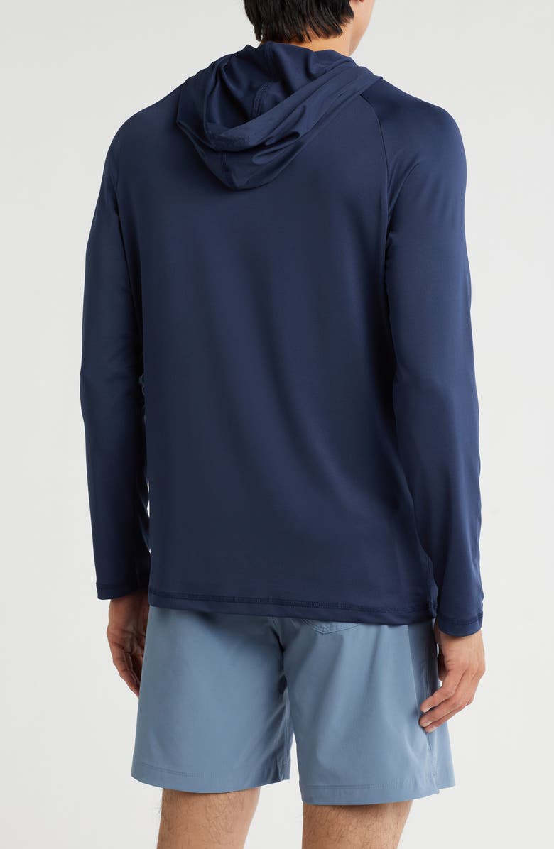Hurley Pineapple Long Sleeve UPF 50+ Hooded Rashguard, Alternate, color, Navy