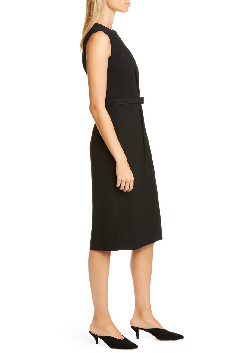 Jude Belted Sheath Dress, Alternate, color, BLACK