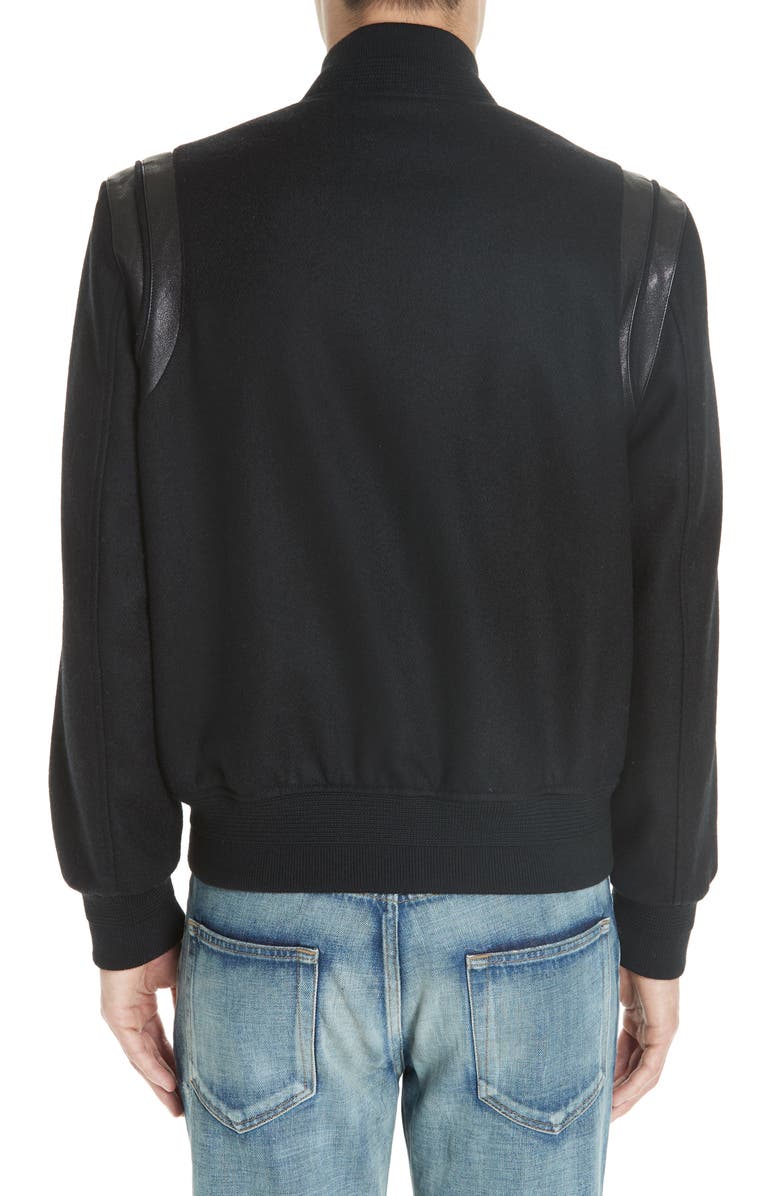Saint Laurent Teddy Bomber Jacket, Alternate, color,