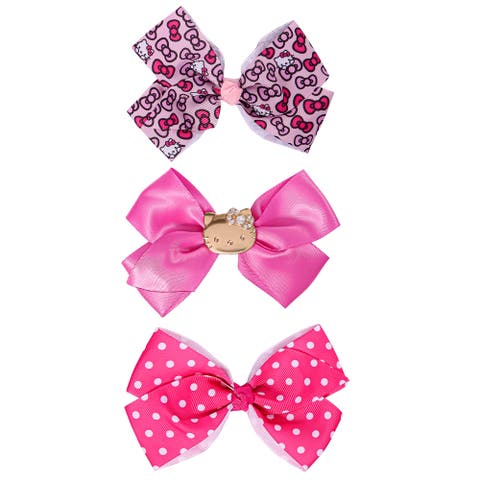 Hair Clips Bow Set 3-Piece Set Official License,  Pink Bows