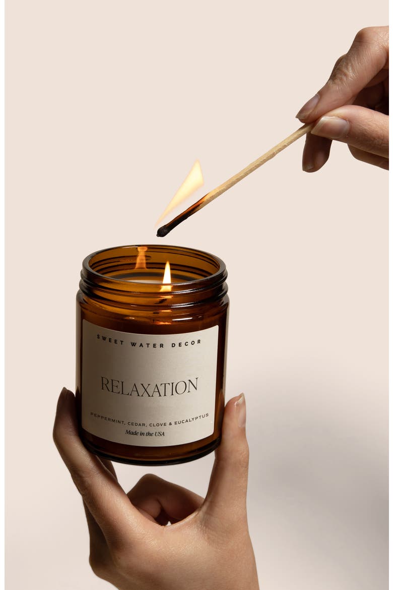 Relaxation Amber Jar 9 oz. Soy Candle - Set of 2, Alternate, color, AMBER BLACK
