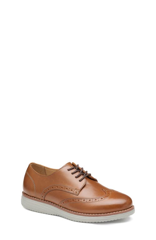 Johnston & Murphy Kids' Upton Wingtip Derby In Tan Full Grain