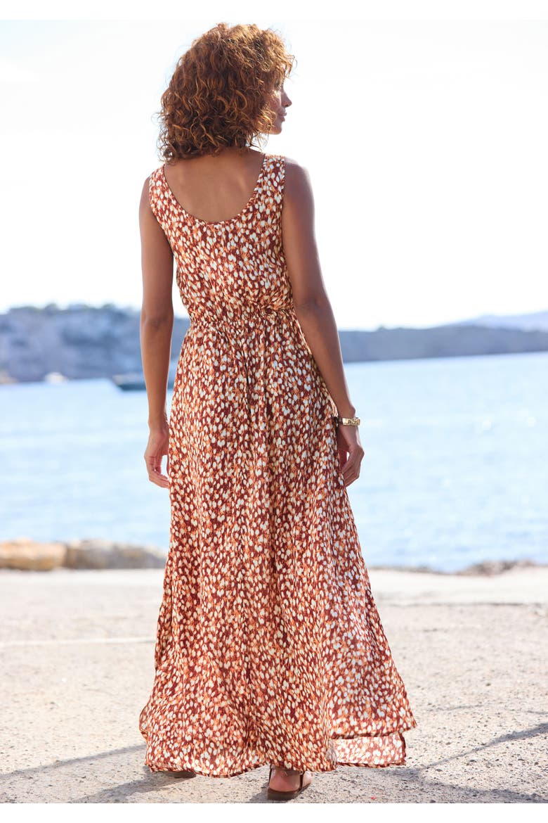 Print Tank Maxi Dress, Alternate, color, Brown Ivory