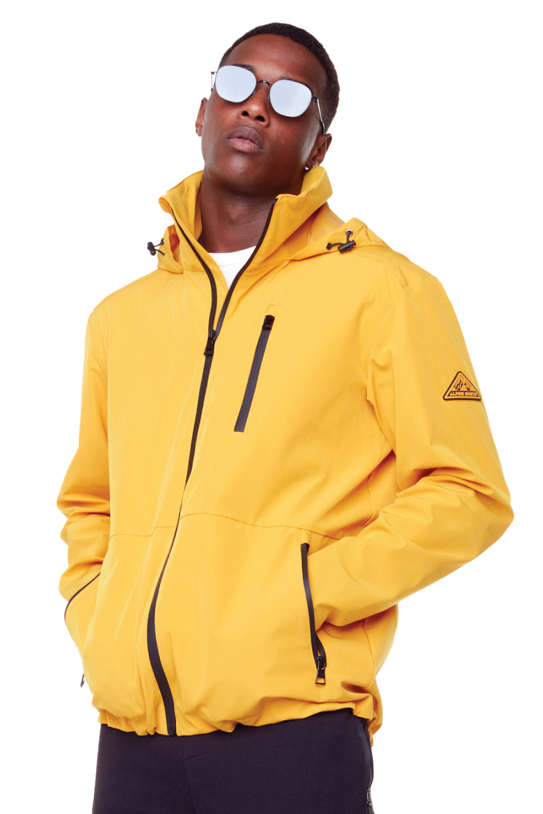 CARMACKS - Men's Midweight Rain Shell Jacket, Main, color, MUSTARD