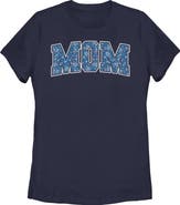 Minnie Mouse Women's Minnie Mouse Mom Collegiate Flower Pattern  Graphic T-Shirt