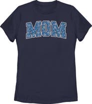 Minnie Mouse Women's Minnie Mouse Mom Collegiate Flower Pattern  Graphic T-Shirt