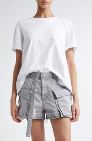 Sacai Mixed Media Poplin & Jersey Top