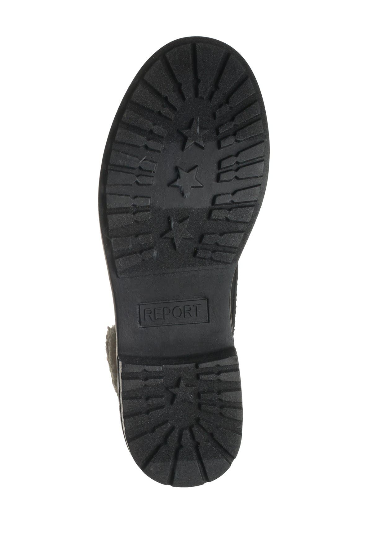 REPORT Faux Shearling Block Heel Combat Boot, Alternate, color, 