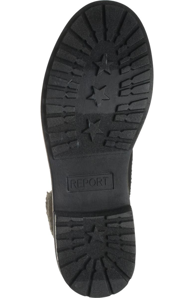 REPORT Faux Shearling Block Heel Combat Boot, Alternate, color,