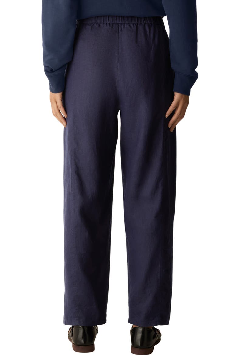 Eileen Fisher Pleated Organic Linen Lantern Pants, Alternate, color, Ink
