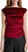 Marcella Cooper Ruched Off the Shoulder Velvet Top