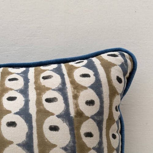 Mela Artisans Nazar Blockprint Pillow In Blue
