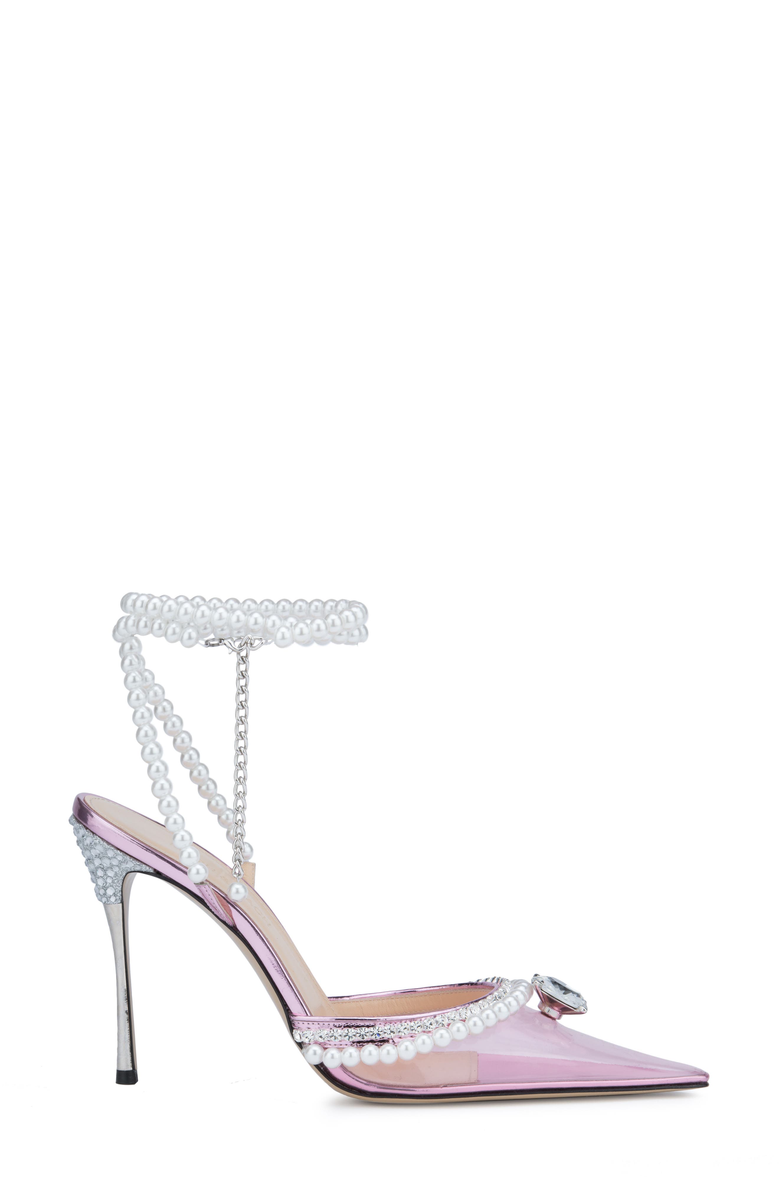 Mach & Mach Diamond of Elizabeth Imitation Pearl Pointed Toe Pump, Alternate, color, 