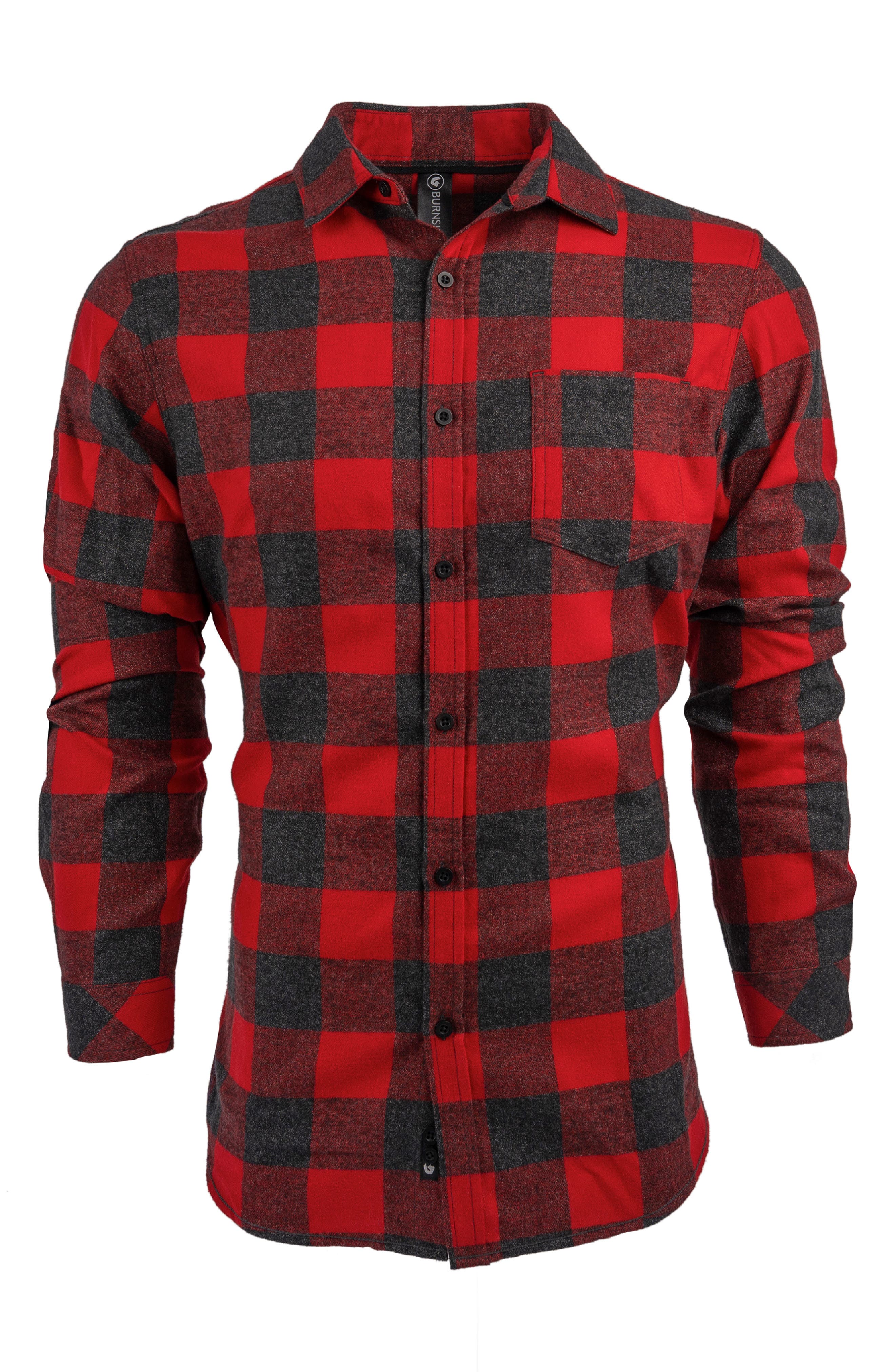 Plaid Flannel Long Sleeve Button-Up Shirt