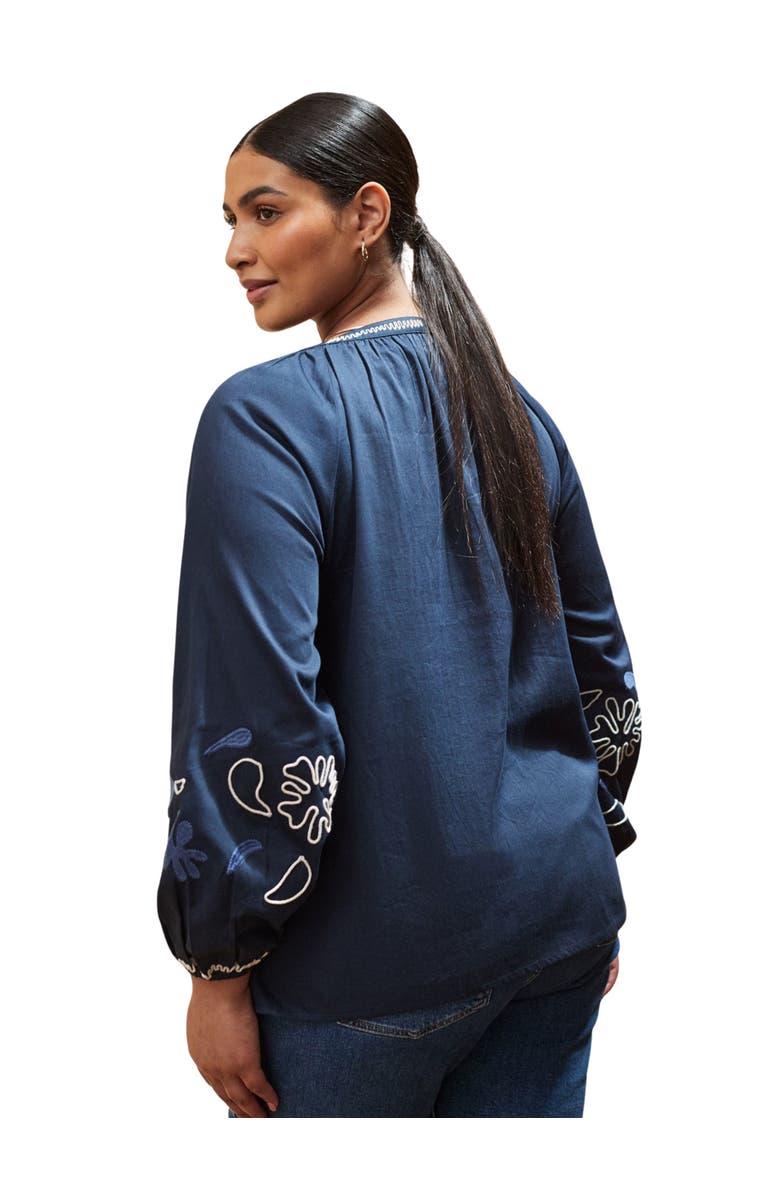 Live Unlimited Long Sleeve Embroidered Blouse, Alternate, color, Blue