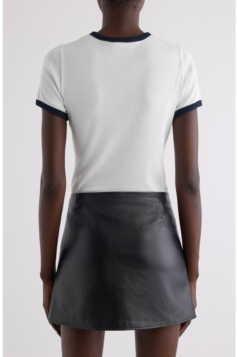 Contrast Trim Logo T-Shirt, Alternate, color, BLANC HERITAGE/NAVY