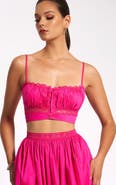 Miss Circle Maya Cotton Poplin Top With Lace Trim