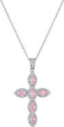 FZN Sterling Silver & Cubic Zirconia Cross Pendant Necklace