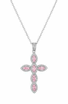 FZN Sterling Silver & Cubic Zirconia Cross Pendant Necklace