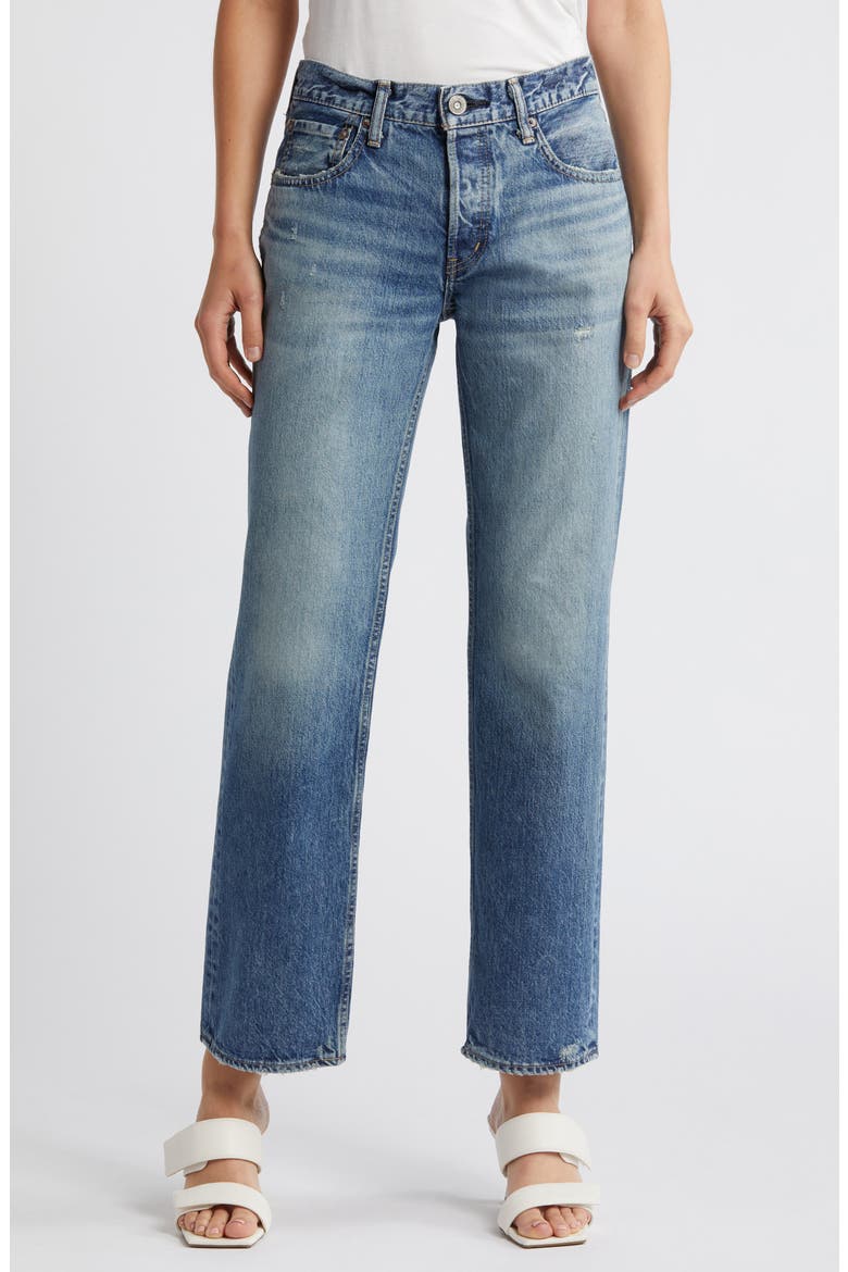 Trigg Low Rise Straight Leg Jeans, Main, color, BLUE