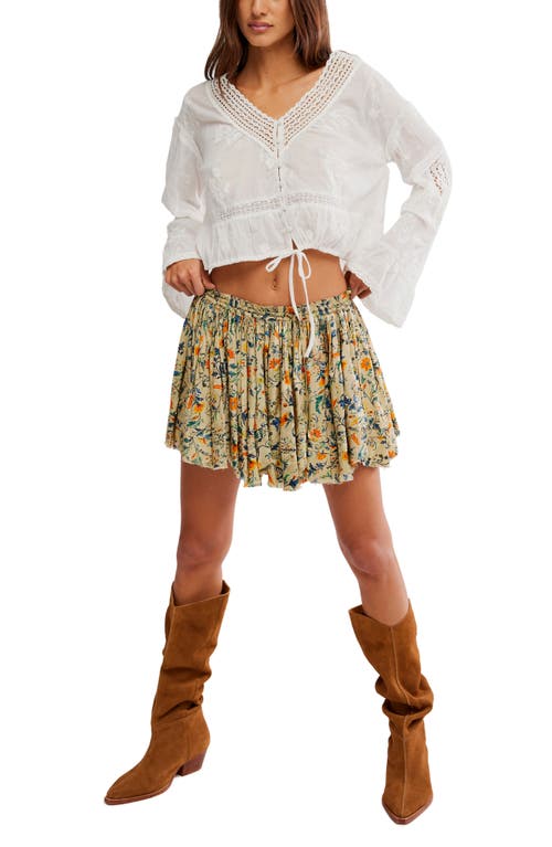 Free People Third Charm Print Miniskirt In Neutral