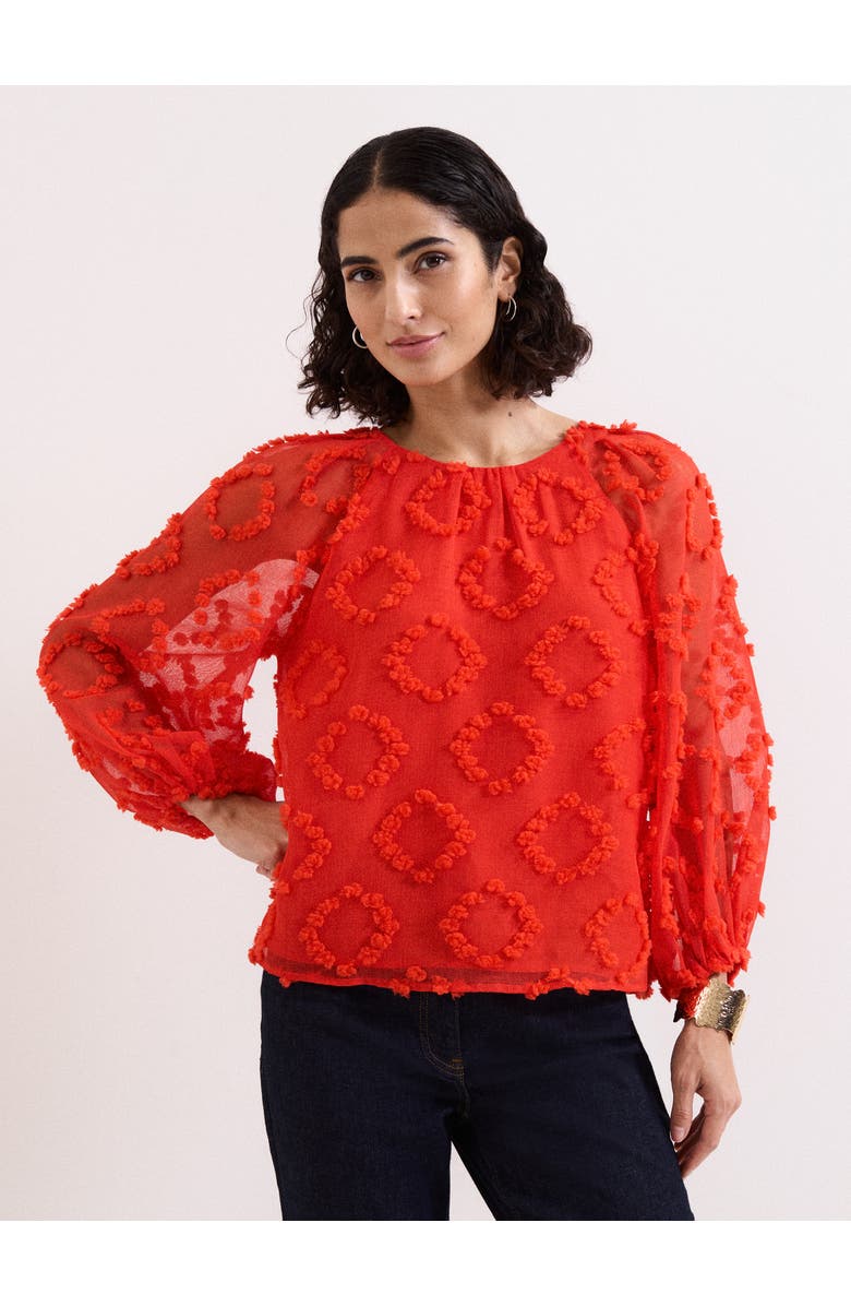 Phase Eight Shayla Textured Blouse, Main, color, Red