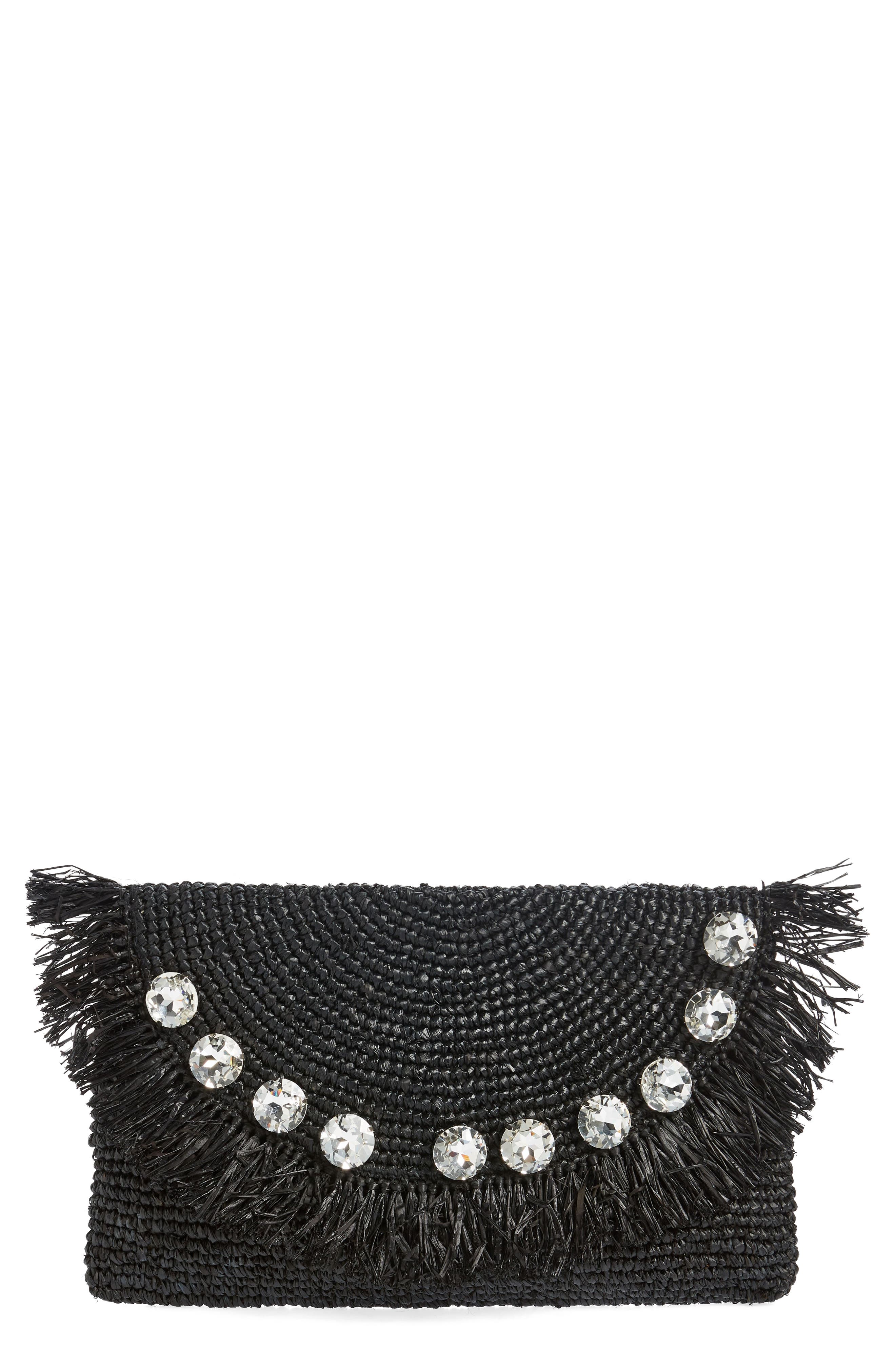 BTB Los Angeles Sera Straw Clutch, Main, color, 