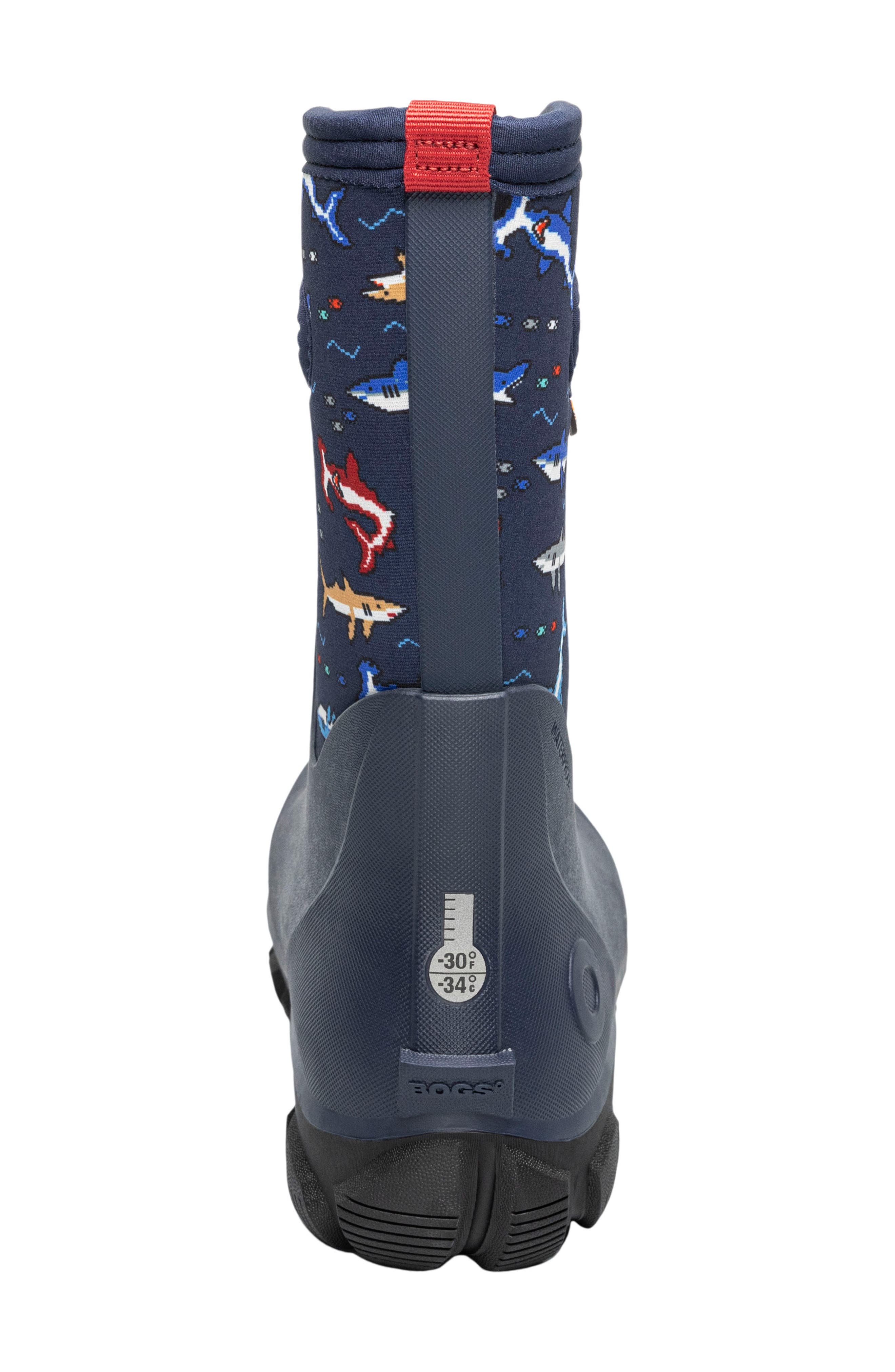 Kids' Classics Shark Waterproof Boot, Alternate, color, NAVY MULTI