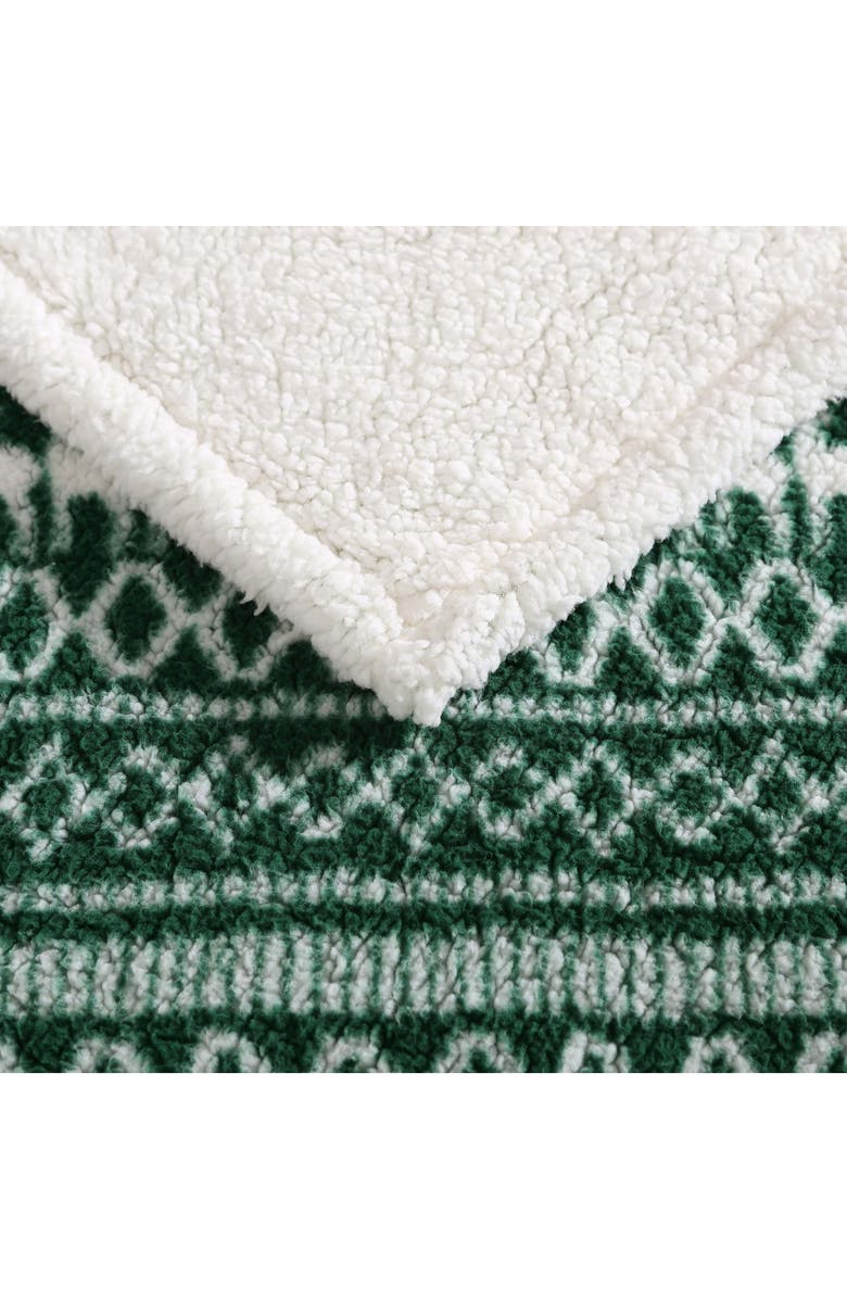 Eddie Bauer Alpine Fair Isle Faux Shearling Throw Blanket, Alternate, color, 