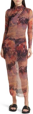 AllSaints Tia Colca Long Sleeve Midi Dress