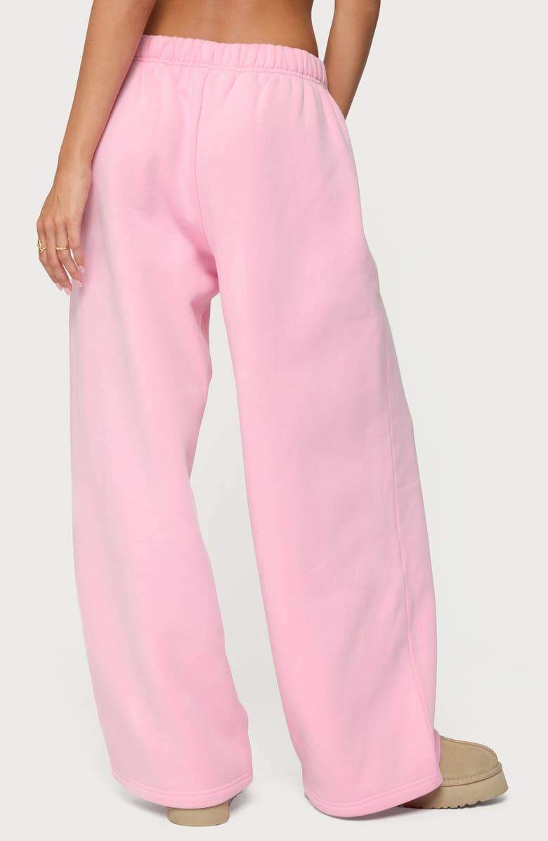EDIKTED Pastel Edit Logo Wide Leg Sweatpants, Alternate, color, Pink