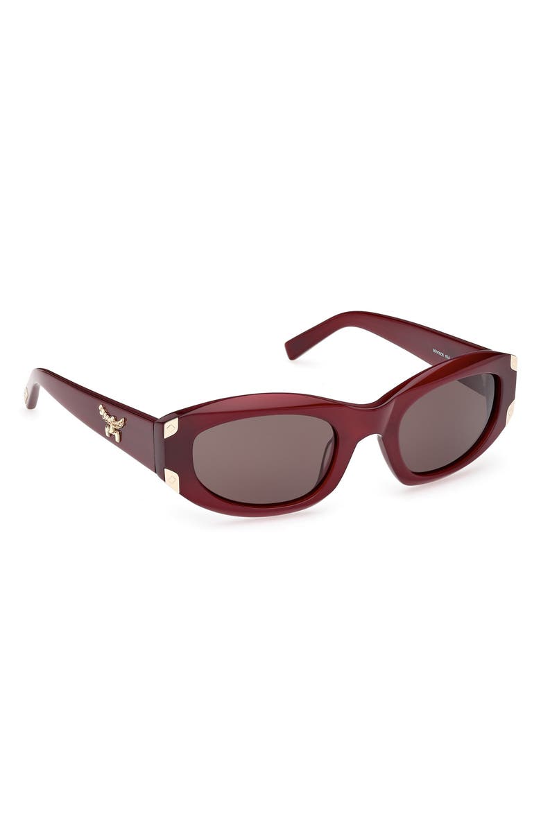 MCM 53mm Oval Sunglasses, Alternate, color, Shiny Bordeaux / Smoke