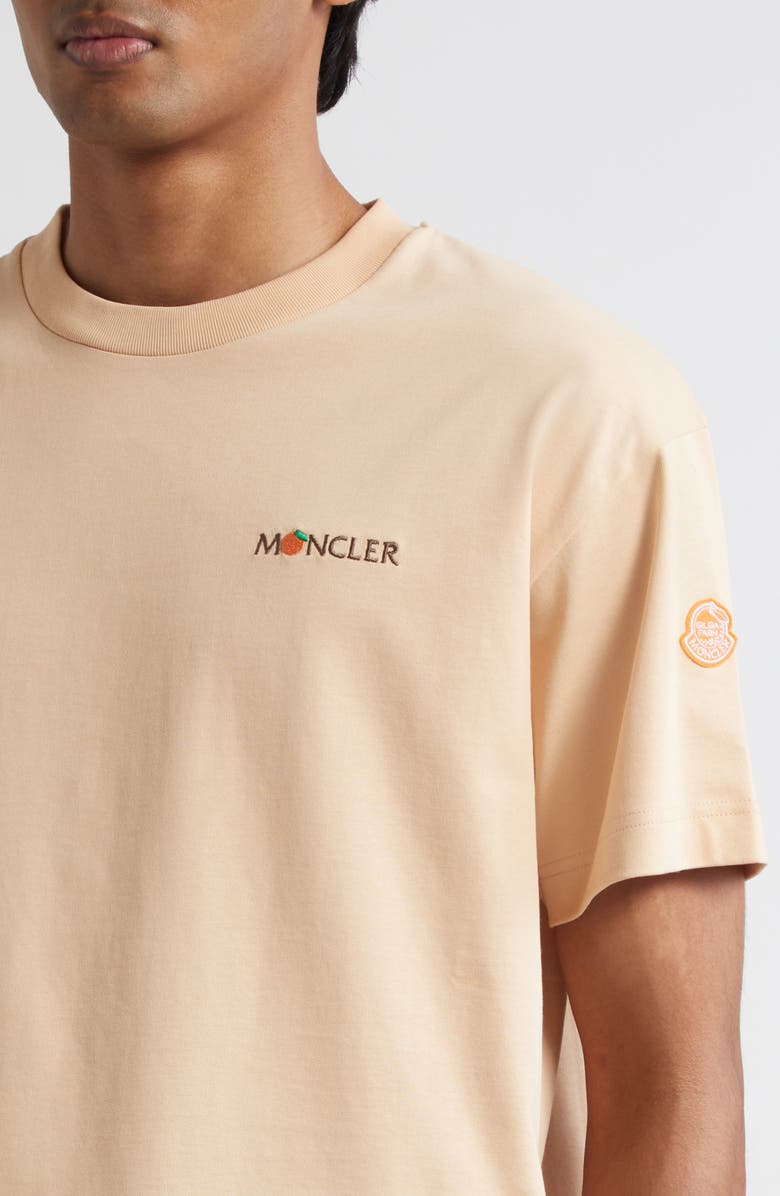 Moncler x Gilga Farm by Donald Glover Logo Patch T-Shirt, Alternate, color, Peach