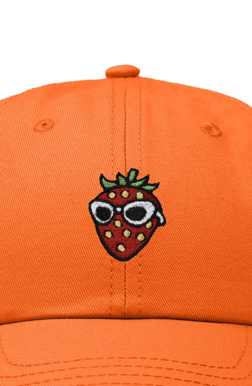 Dalix Strawberry Embroidered Casual Cap In Orange