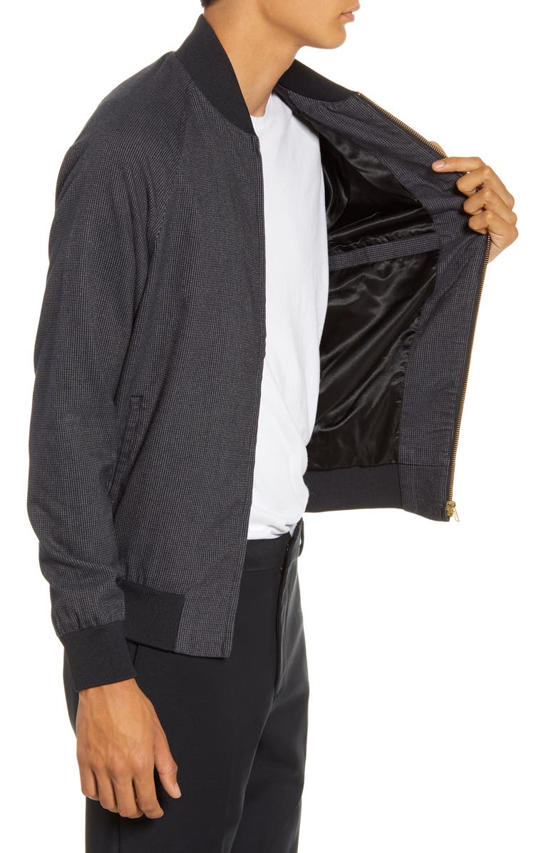 Fred Perry Slim Fit Houndstooth Bomber Jacket, Alternate, color, 