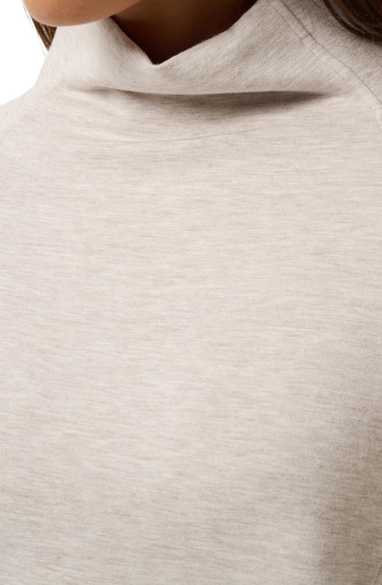 TravisMathew Skyloft Soft Funnel Neck Sweatshirt, Alternate, color, Heather Savannah Tan