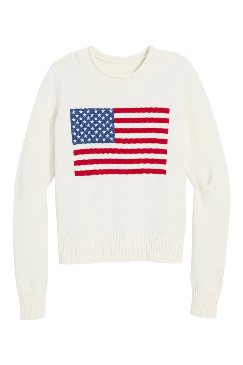 Katie Cotton Americana Rollneck Sweater, Alternate, color, WHITE CAP