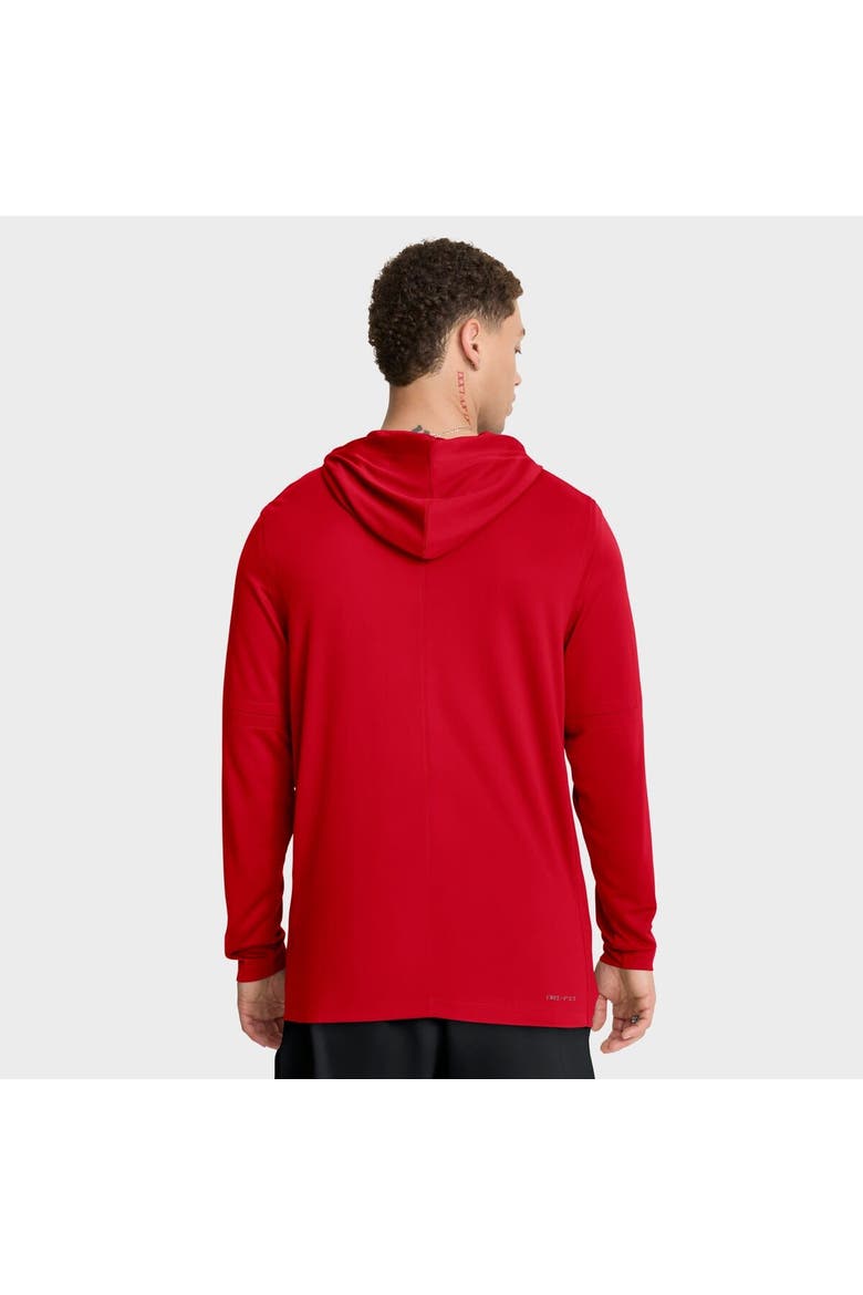 Men's Nike Scarlet Ohio State Buckeyes 2025 Sideline Performance Long Sleeve Hoodie T-Shirt, Alternate, color, Scarlet