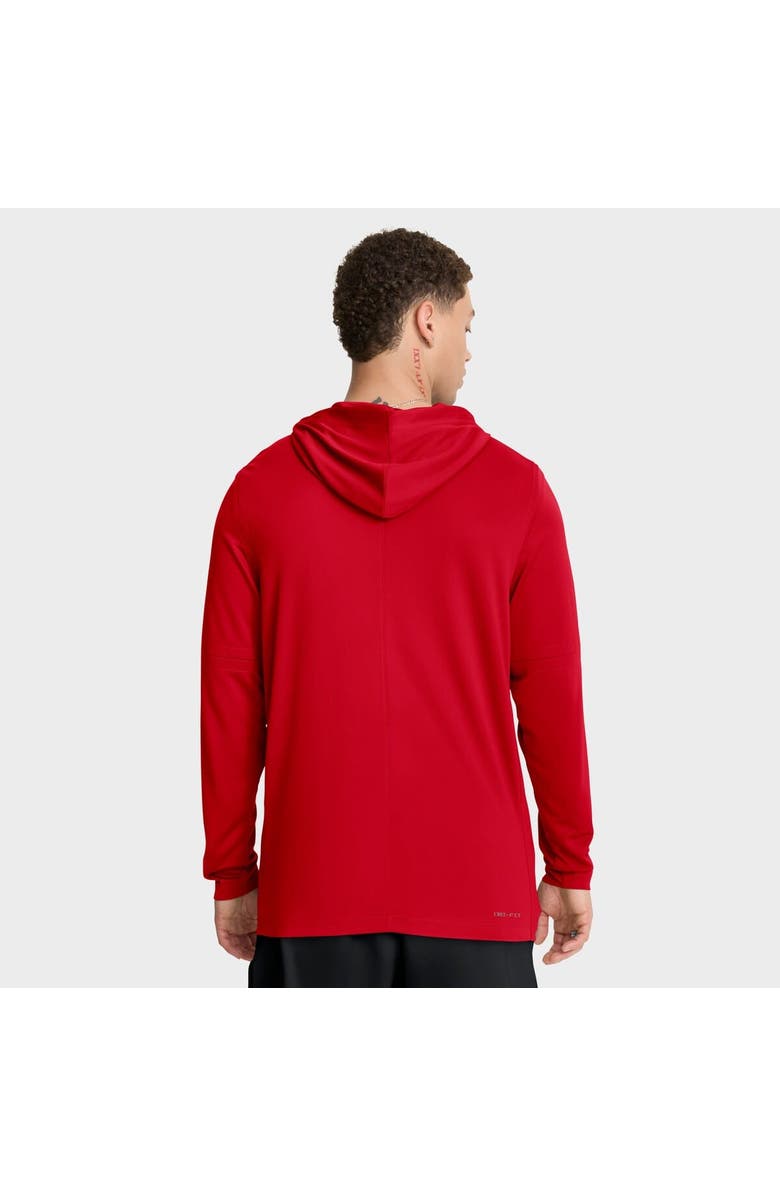 Nike Men's Nike Scarlet Ohio State Buckeyes 2025 Sideline Performance Long Sleeve Hoodie T-Shirt, Alternate, color, Scarlet