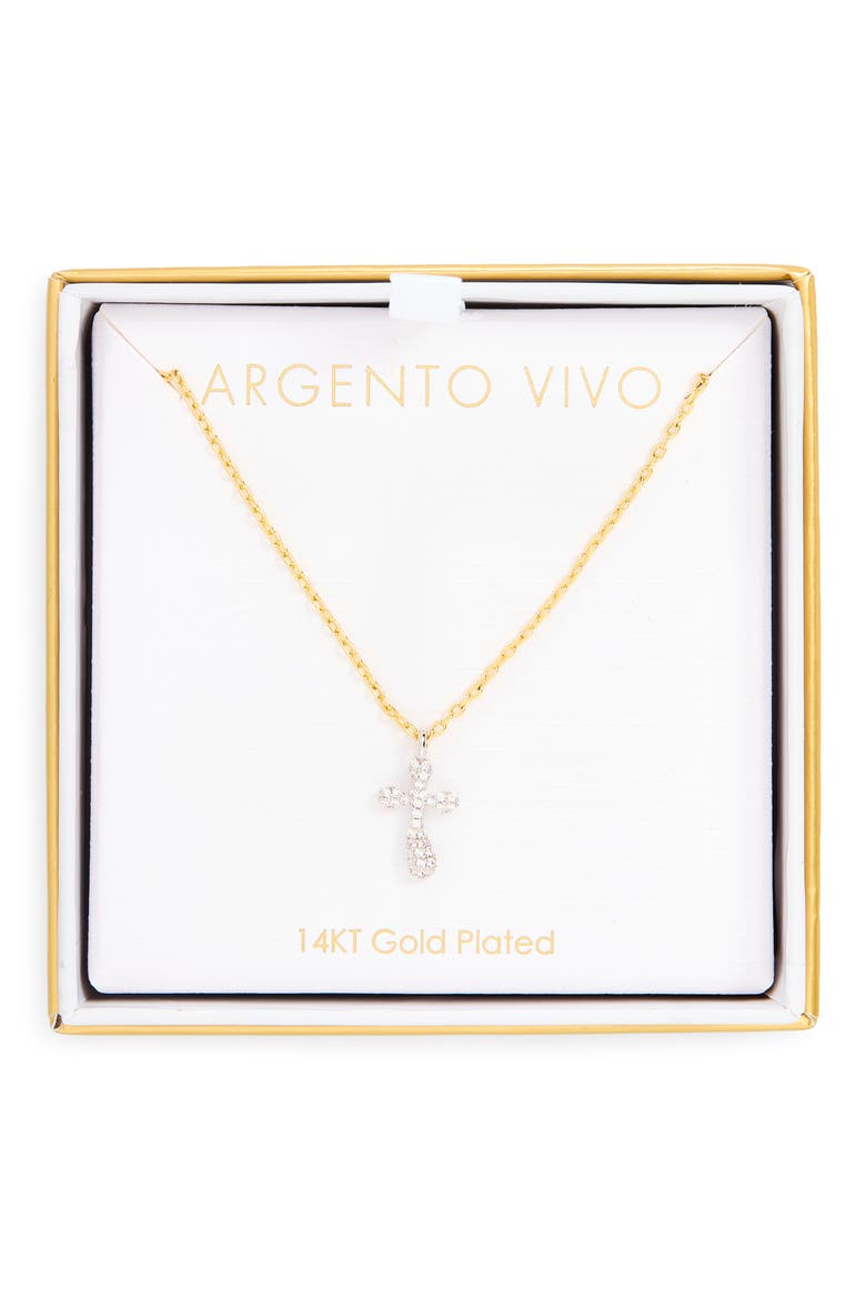 Cariann Two Tone Cross Necklace, Alternate, color, GOLD/ SILVER