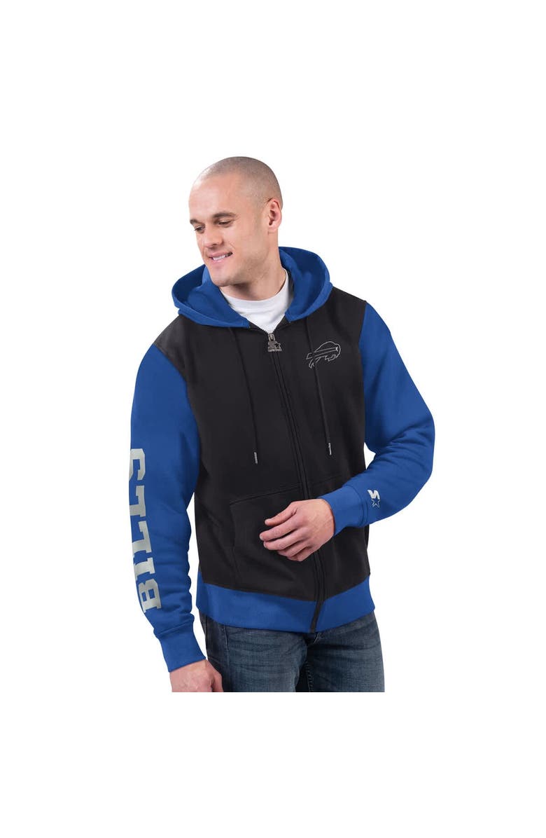 STARTER Men's Starter Black/Royal Buffalo Bills Thursday Night Gridiron Full-Zip Hoodie, Main, color, Black