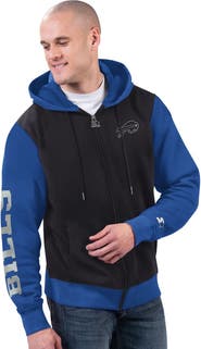 STARTER Men's Starter Black/Royal Buffalo Bills Thursday Night Gridiron Full-Zip Hoodie