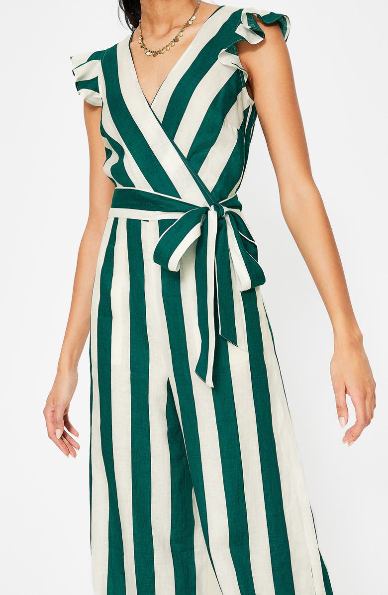 Boden Mila Stripe Linen Jumpsuit, Alternate, color, 
