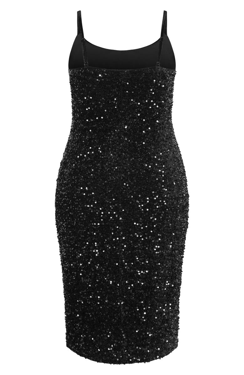 City Chic Solar Sequin Sleeveless Dress, Alternate, color,