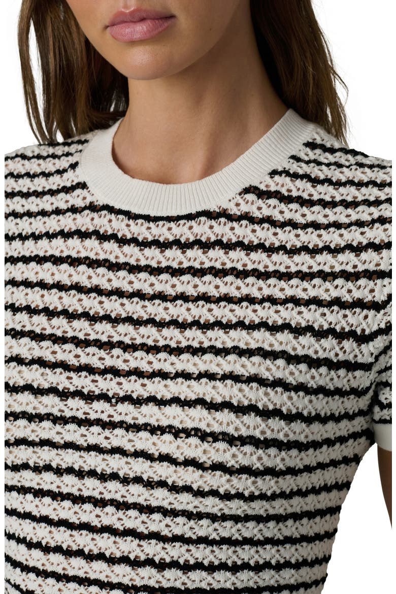 The Crochet Sweater, Alternate, color, MILK/ BLACK STRIPE